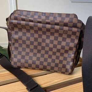 Louis Vuitton Brown Damier Ebene Naviglio Checkered Bag